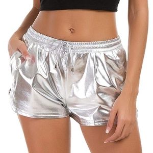 Silver Drawstring Shorts